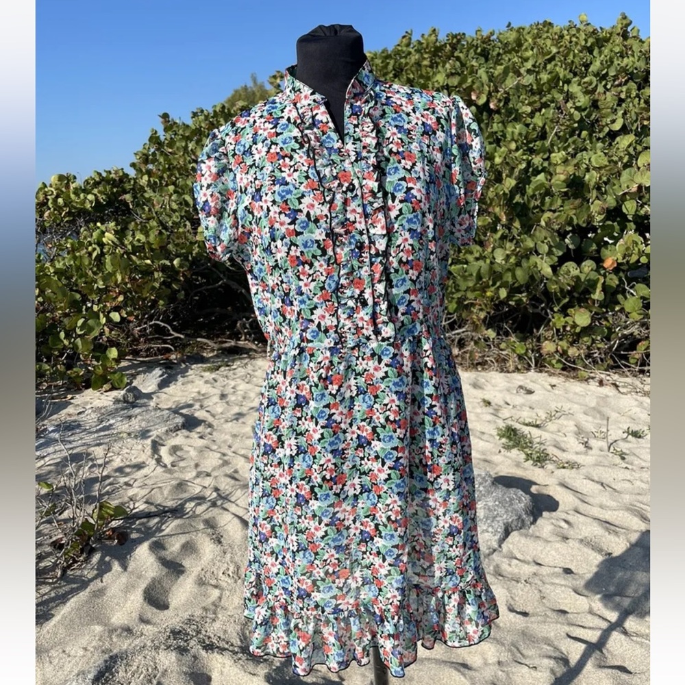 Janette Fashion Sheer  FLORAL DRESS - Size S
